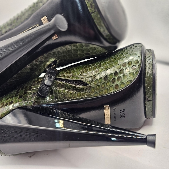 Gucci Python Snakeskin S/S 2014 Runway Booties SZ 36.5 - Picture 10 of 10